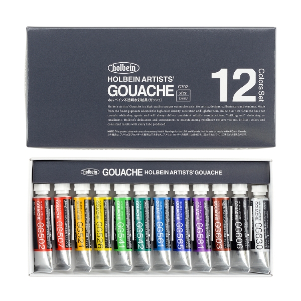 Picture of Holbein Gouache Set of 12 C 5ml -G702                                                                                                                                                                                                                                                                                                                                                                           