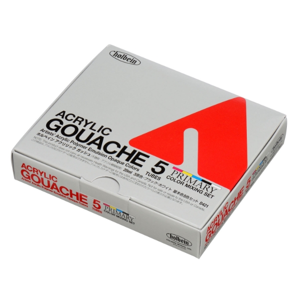 Picture of Holbein Acrylic Gouache Primary Color Set of 5X20ml -D421                                                                                                                                                                                                                                                                                                                                              