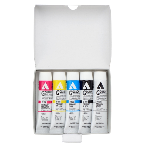 Picture of Holbein Acrylic Gouache Primary Color Set of 5X20ml -D421                                                                                                                                                                                                                                                                                                                                              