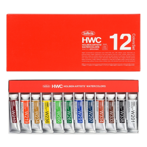Picture of Holbein Artist Watercolour Set of 12X15ml -W440