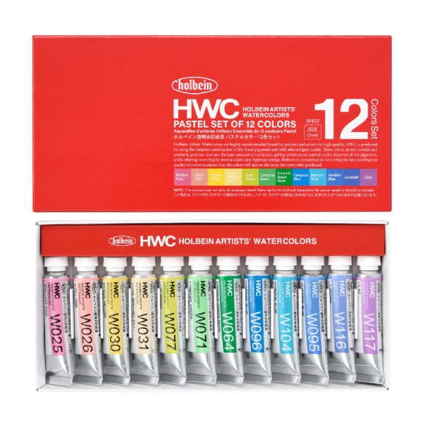 Picture of HOLBEIN Watercolour Tubes PASTEL SET OF 12x5ml -W452