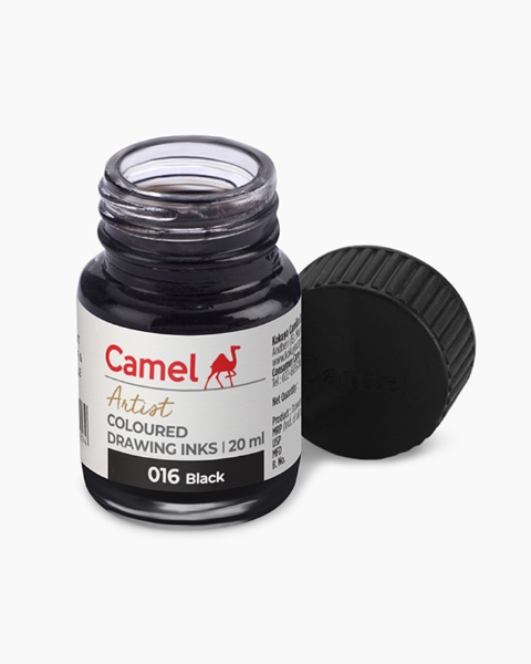 Picture of Camlin Coloured Drawing Ink 20ml - Black (016)