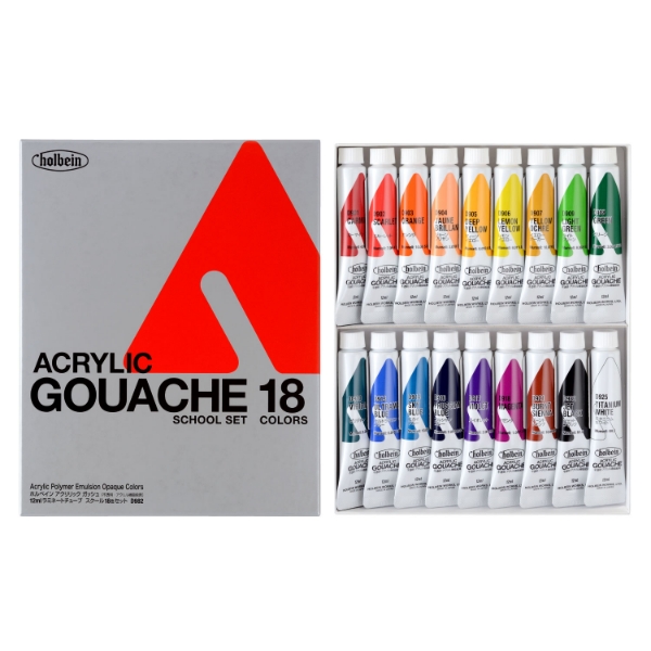 Picture of Holbein Acrylic Gouache School Set 12ml 18 C-D982