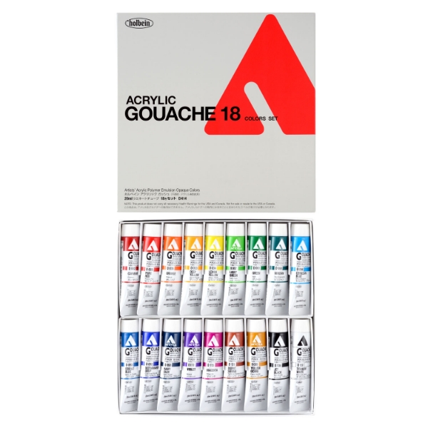 Picture of Holbein Acrylic Gouache Set Of 18 20ml-D414