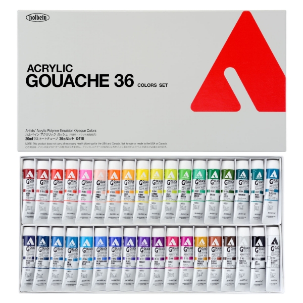 Picture of Holbein Acrylic Gouache Set Of 36 20ml-D418