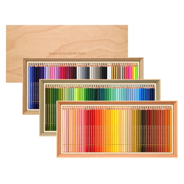 Picture of Holbein Color Pencil Set of 150C in wooden box-OP948