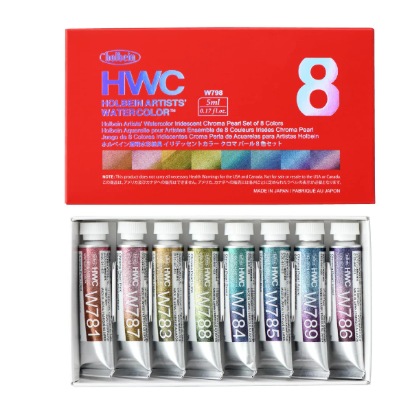 Picture of Holbein AWC Set of 8 CHROMA PEARL 5ml-W798
