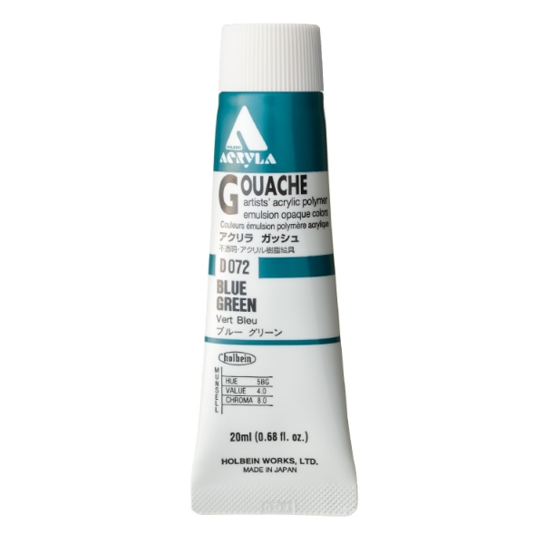 Picture of Holbein Acrylic Gouache Blue Green A 20ml-D072