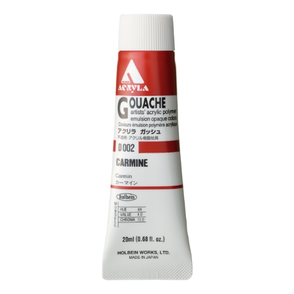 Picture of Holbein Acrylic Gouache Carmine A 20ml-D002