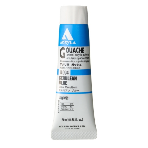 Picture of Holbein Acrylic Gouache Cerulean Blue A 20ml-D094