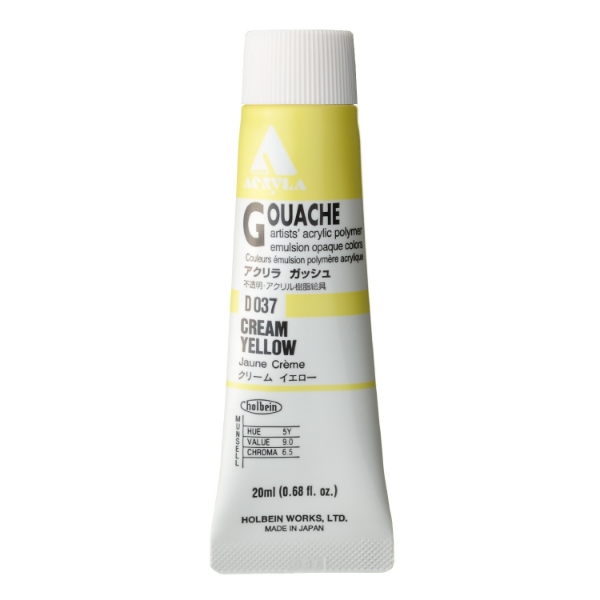 Picture of Holbein Acrylic Gouache Cream Yellow A 20ml-D037