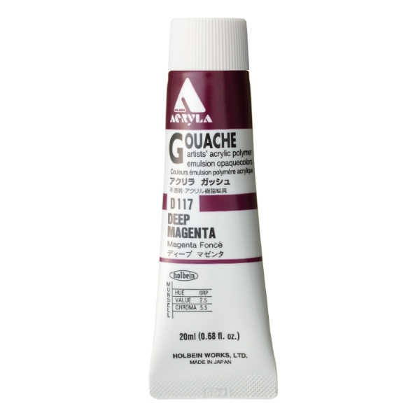 Picture of Holbein Acrylic Gouache Deep Magenta A 20-ml D117