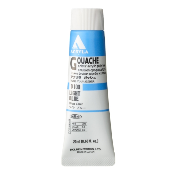 Picture of Holbein Acrylic Gouache Light Blue A 20-ml D100