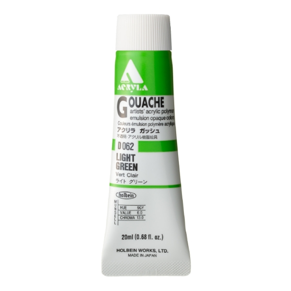 Picture of Holbein Acrylic Gouache Light Green A 20ml-D062