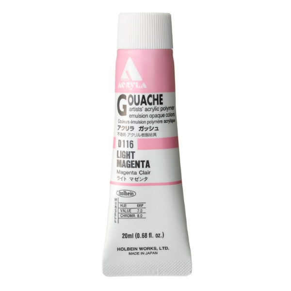 Picture of Holbein Acrylic Gouache Light Magenta A 20-ml D116
