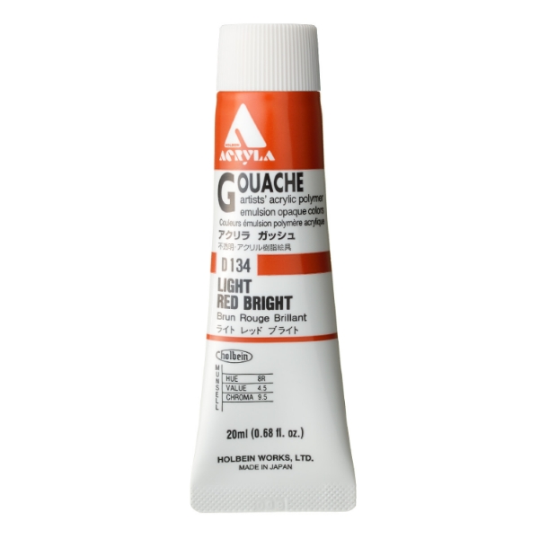 Picture of Holbein Acrylic Gouache Light Red Bright A 20ml-D134