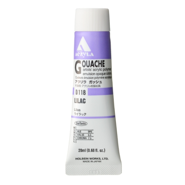 Picture of Holbein Acrylic Gouache Lilac A 20-ml D118