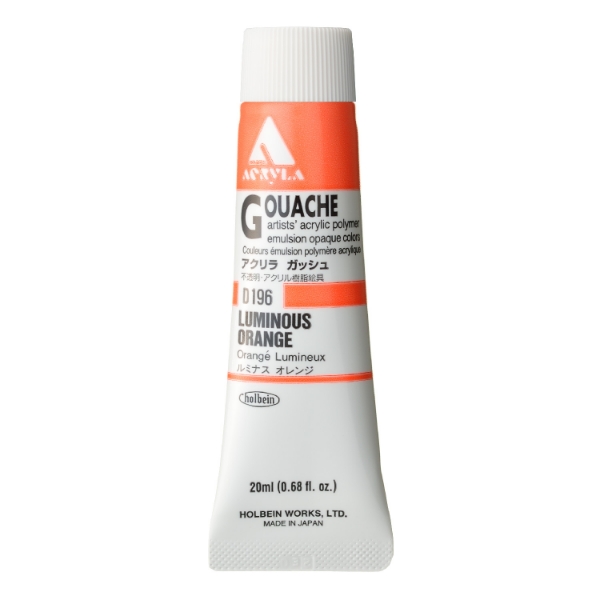 Picture of Holbein Acrylic Gouache Luminous Orange C 20-ml D196