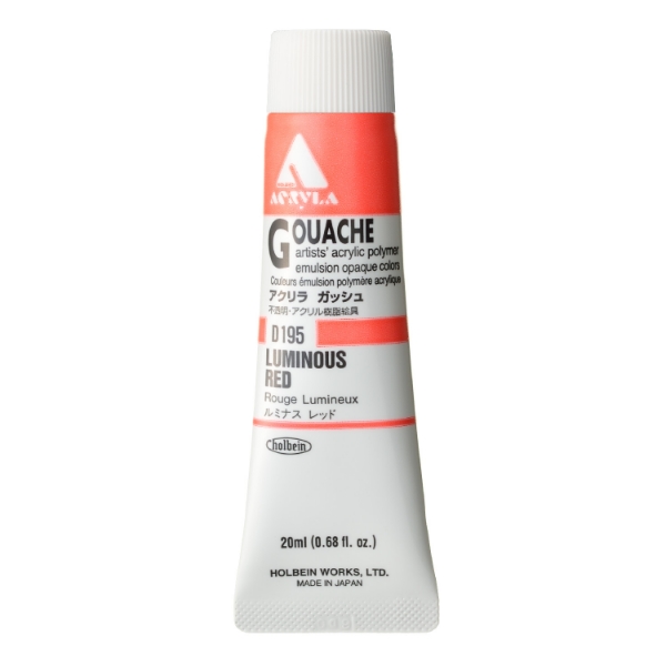 Picture of Holbein Acrylic Gouache Luminous Red C 20-ml D195