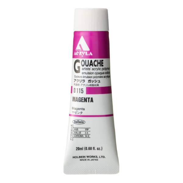 Picture of Holbein Acrylic Gouache Magenta A 20-ml D115