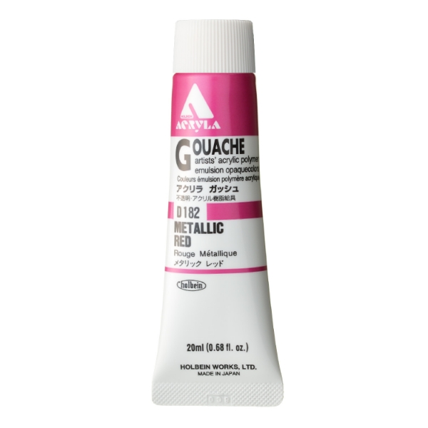 Picture of Holbein Acrylic Gouache Metallic Red C 20-ml D182