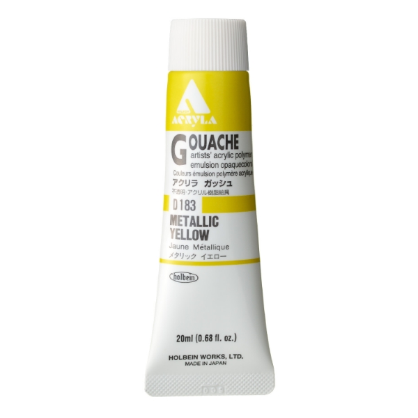 Picture of Holbein Acrylic Gouache Metallic Yellow C 20-ml D183