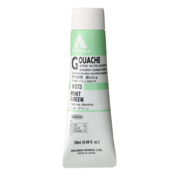 Picture of Holbein Acrylic Gouache Mint Green A 20ml-D073