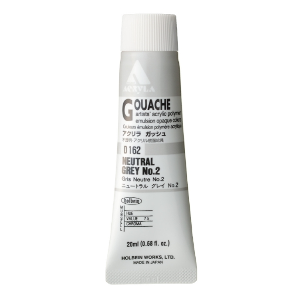 Picture of Holbein Acrylic Gouache Neutral Grey #2 A 20-ml D162