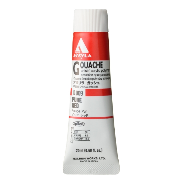 Picture of Holbein Acrylic Gouache Pure Red A 20ml-D009