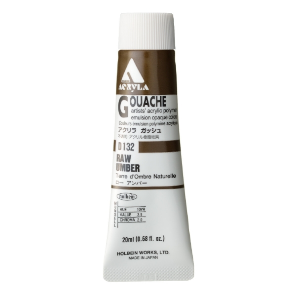 Picture of Holbein Acrylic Gouache Raw Umber A 20-ml D132