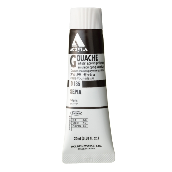 Picture of Holbein Acrylic Gouache Sepia A 20-ml D135