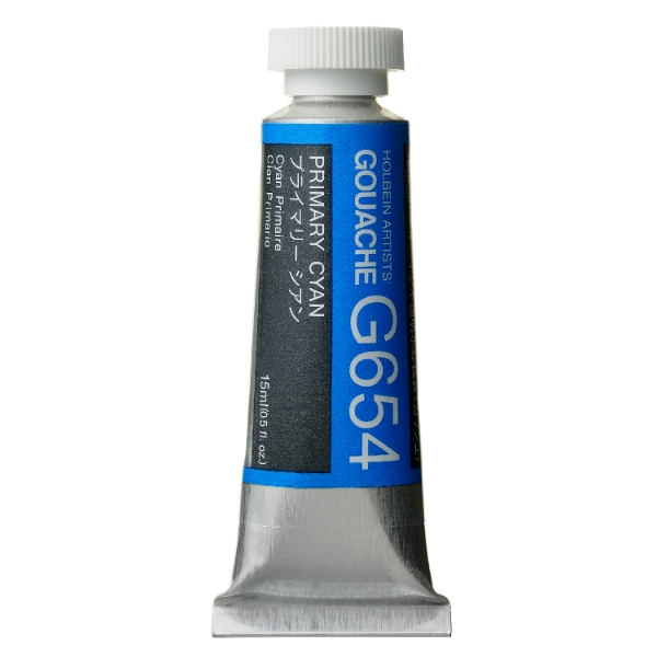 Picture of Holbein Gouache Primary Cyan A 15ml -G654                                                                                                                                                                                                                                                                                                                                                                       