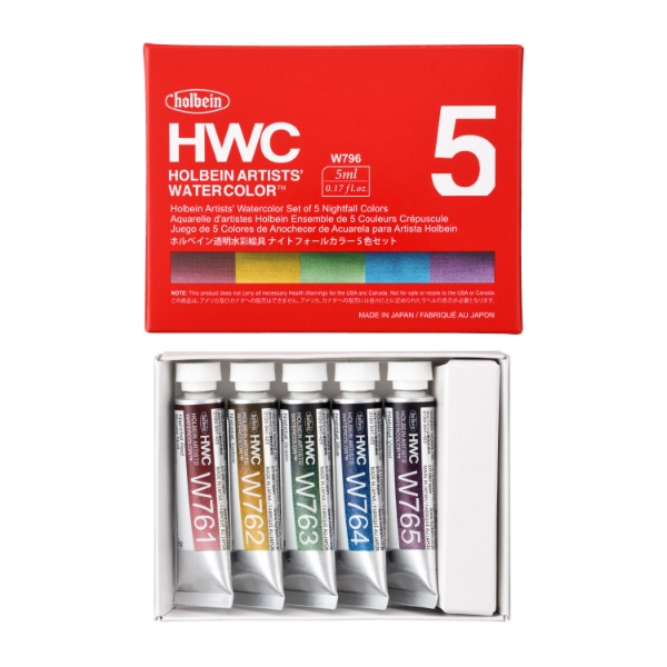 Picture of Holbein Watercolor Nightfall Set 5X5ml-W796
