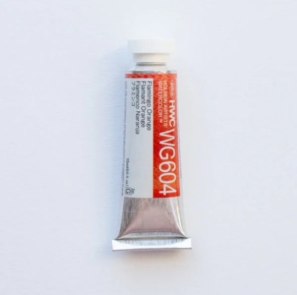 Picture of Holbein Granulating WC Flamingo Orange G 15ml-WG604