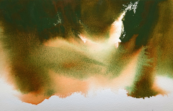 Picture of Mijello Tourmaline Two Tone Granulation Watercolour - Green Ochre 15ml SR-D (W838)