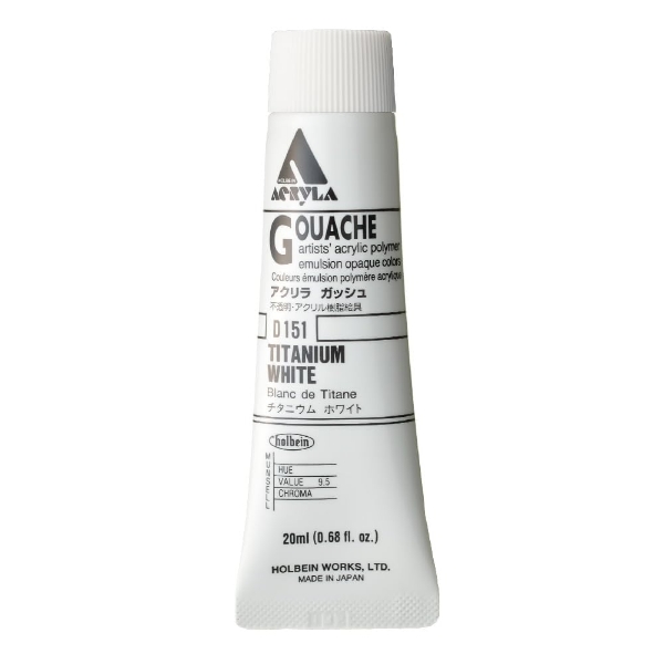 Picture of Holbein Acrylic Gouache Titanium White A 20-ml D151