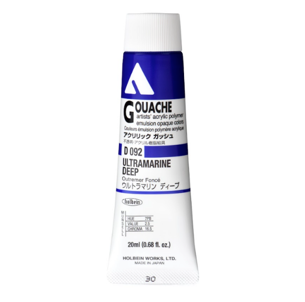 Picture of Holbein Acrylic Gouache UltramarineDeep A 20ml-D092