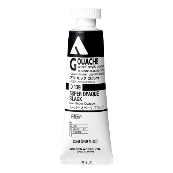 Picture of Holbein Acrylic Super Opaque Black C 20-ml D139
