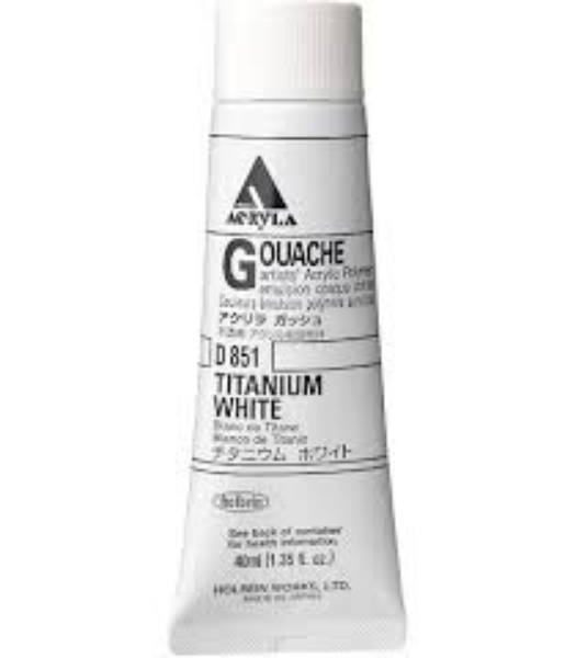 Picture of Holbein Acrylic Gouache Titanium White A 150ml-D351