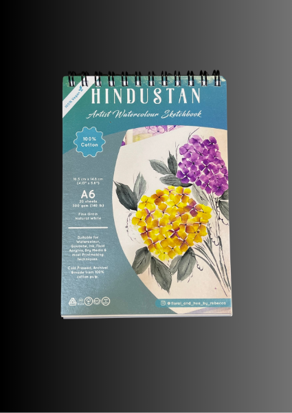 Picture of Hindustan Artist Watercolour Sketchbook Cold Pressed 300Gsm-A6 (20 Sheets) Spiral Bound