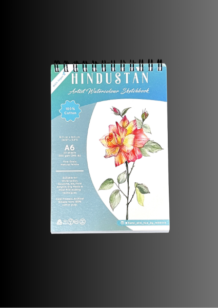 Picture of Hindustan Artist Watercolour Sketchbook Cold Pressed 300Gsm-A6 (20 Sheets) Spiral Bound