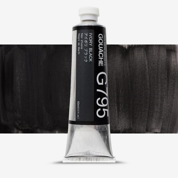 Picture of Holbein Gouache Ivory Black A 60ml-G795