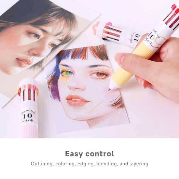 Picture of Languo Ballpoint Pen, 6PCS 10-in-1 Multicolor Pen Set
