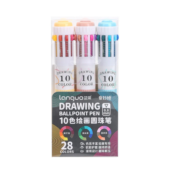 Picture of Languo Ballpoint Pen, 6PCS 10-in-1 Multicolor Pen Set