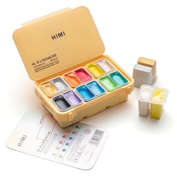 Picture of MIYA HIMI METALLIC GOUACHE PAINT SET 12X12ML