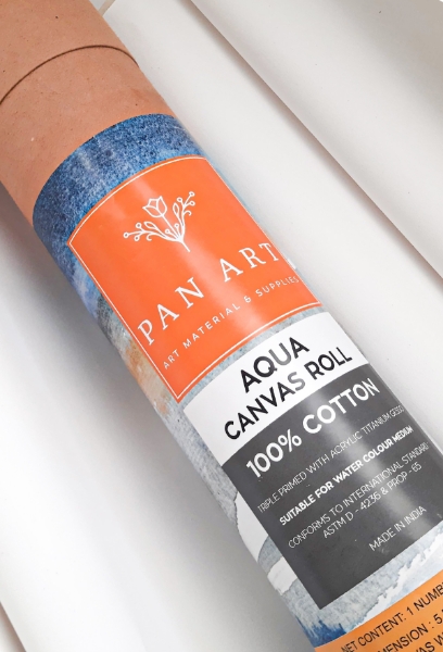 Picture of PAN ART CANVAS WATERCOLOUR ROLL 24INCHES 5MTR -AQUA 