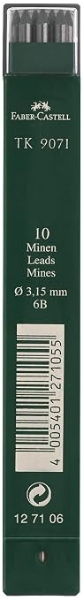 Picture of Faber castell TK9071 lead 3.15mm 6B pack of 10