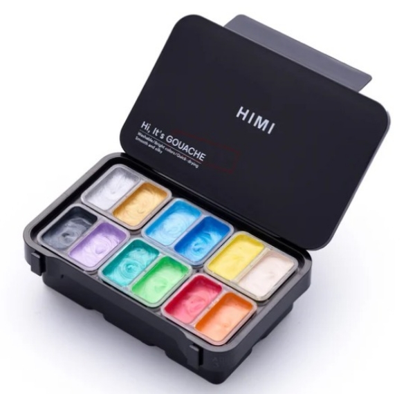 Picture of MIYA HIMI GOUACHE TWIN CUP SHINY METALLIC 12X12GM-TST223